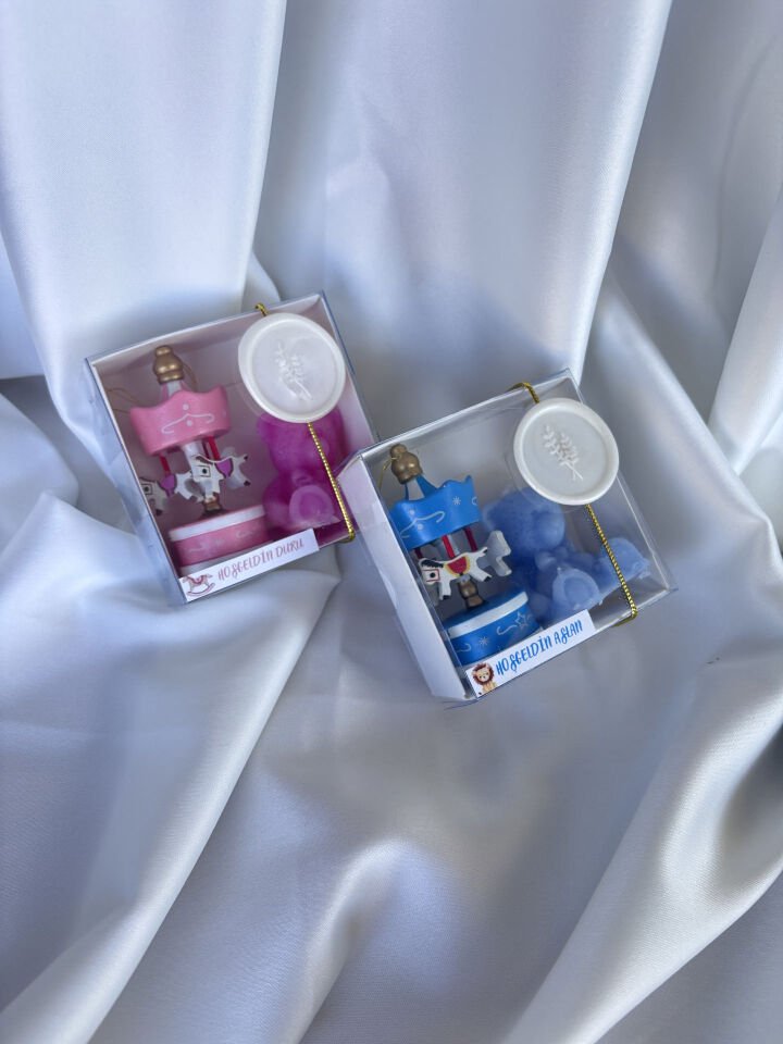 Mini Atlı Karıncalı Ayıcık Mumlu Hediyelik